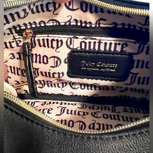 Juicy Couture NWT  Y2K  Black Liquorice Pink Rhinestone Juicy Bag Purse (P003) - Picture 2 of 8